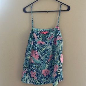 Lilly Pulitzer Blue Flower Tank Top